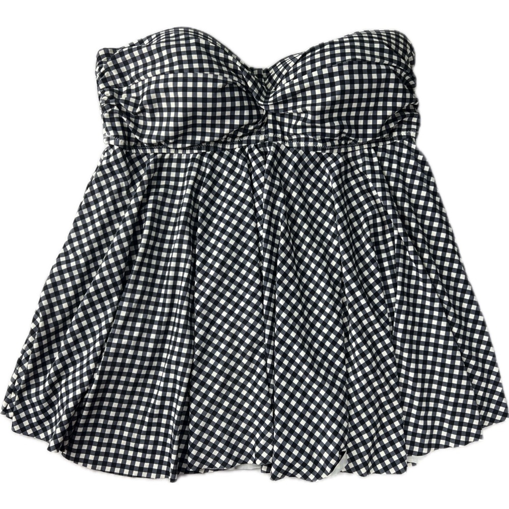 GAP Maternity swim top strapless gingham flare ruffle